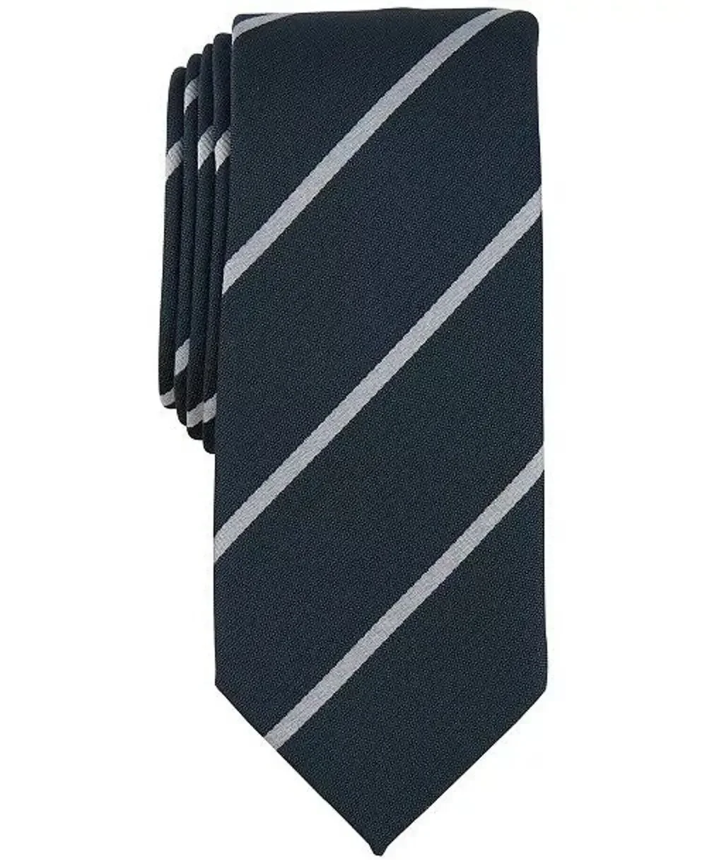 $55 Alfani Men's Tie Tracey Stripe Necktie Hunter Green NWT